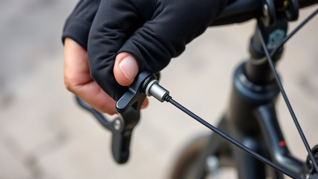 adjust brake lever and cable