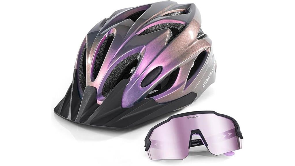 bike helmet and sunglasses