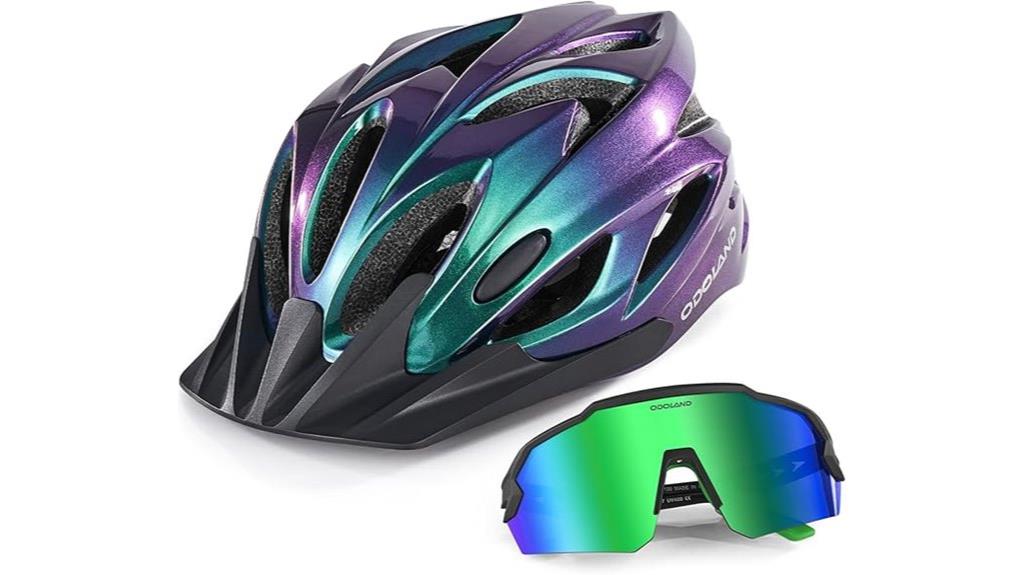 bike helmet and sunglasses set