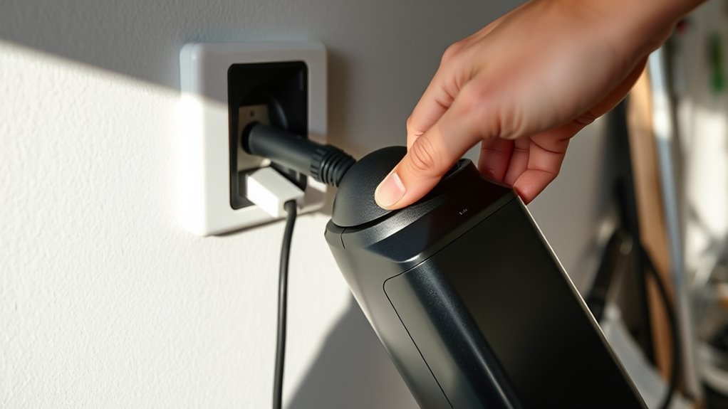 check outlet and power source