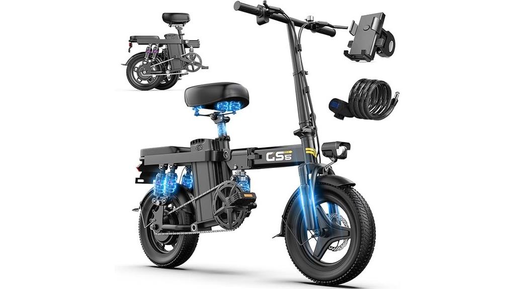 foldable 14 inch adult electric bike
