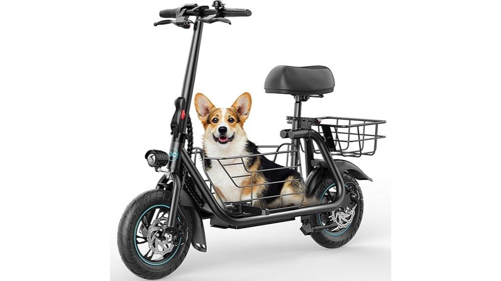 foldable electric scooter with seat