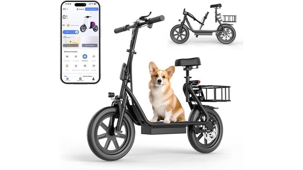 foldable electric scooter with seat