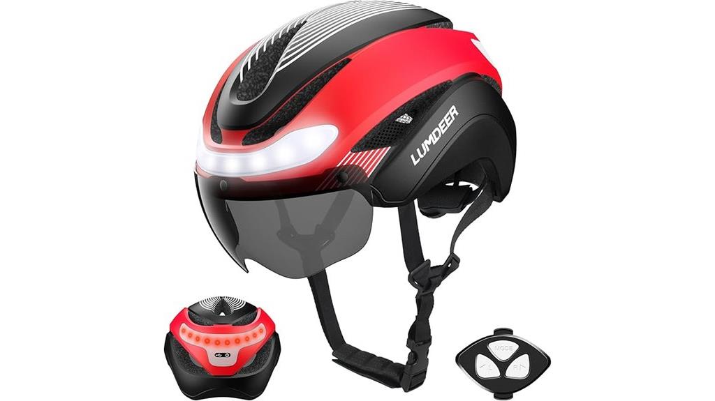 led equipped smart bike helmet