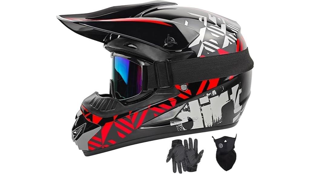 motocross helmet 4 piece set