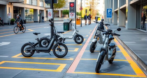 park e bikes and scooters properly