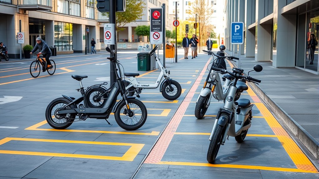 park e bikes and scooters properly