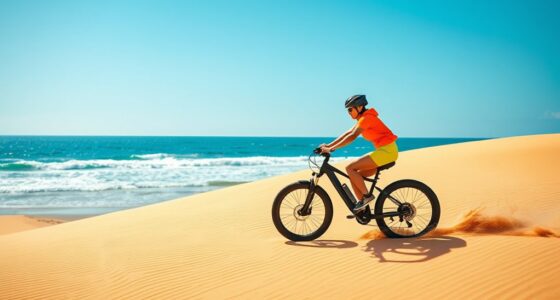 riding e bikes on beaches