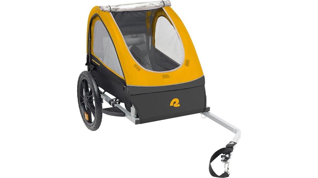 foldable child trailer with wheels