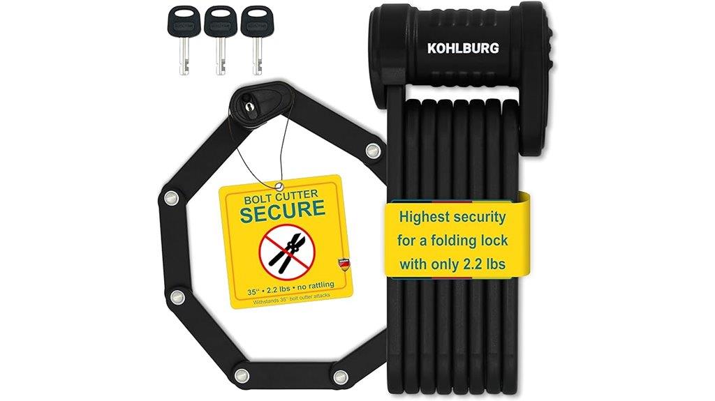 foldable lock with keys