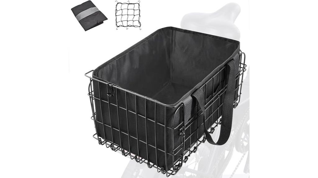 folding metal bicycle basket