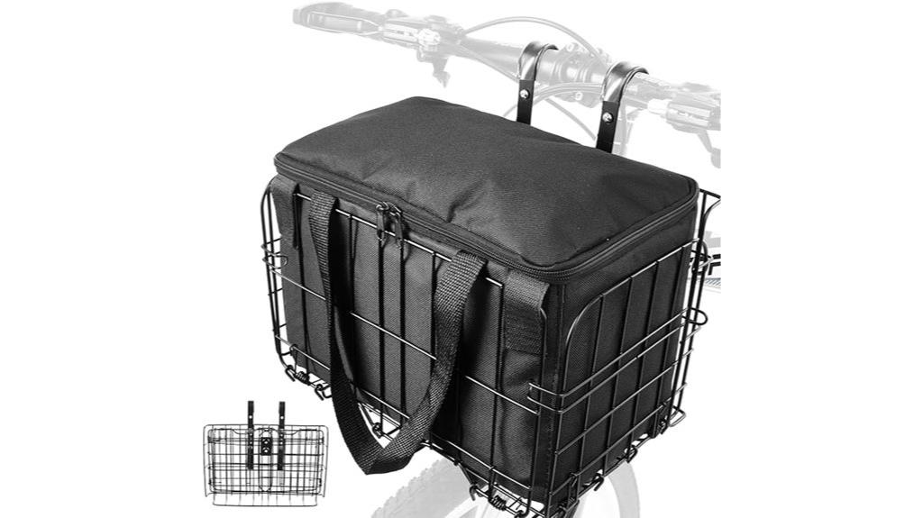 front bicycle basket with removable liner