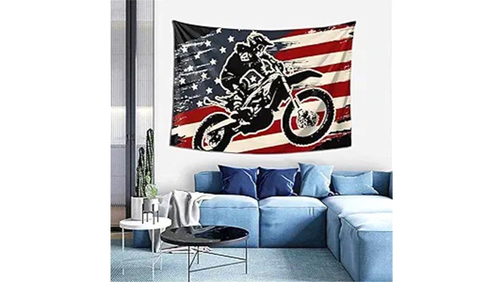 motocross american flag tapestry