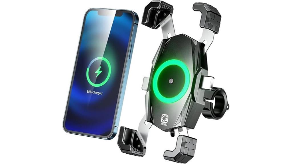 motorcycle phone mount with wireless charging