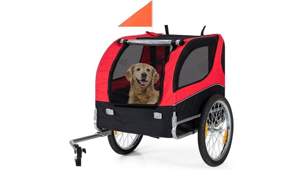 pet bike trailer with safety features