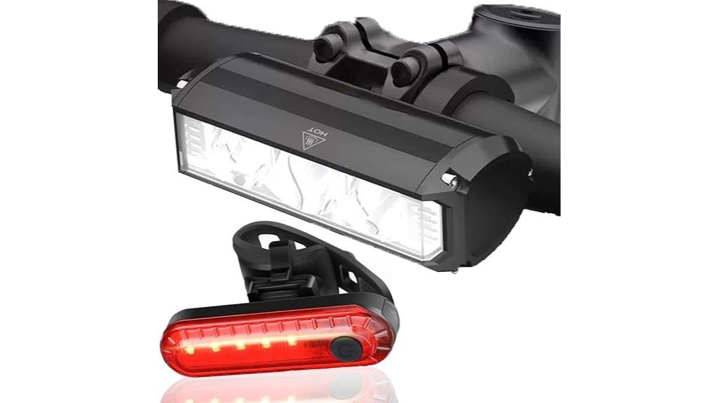 rechargeable bike lights set