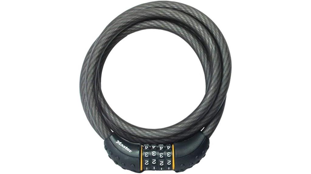 six foot black combination lock