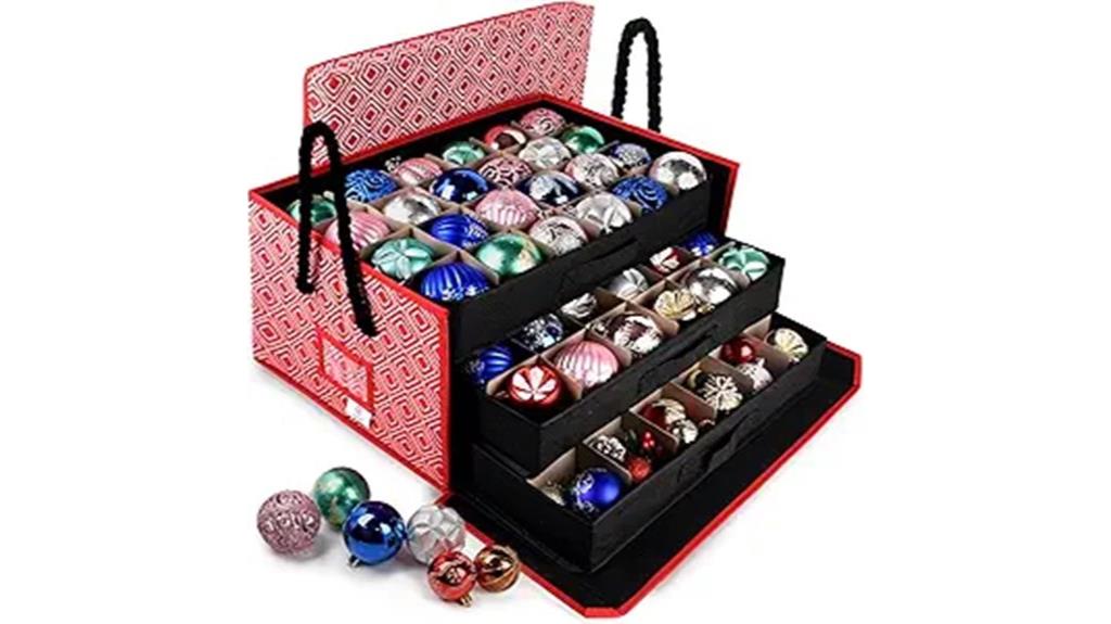 72 slot adjustable ornament organizer