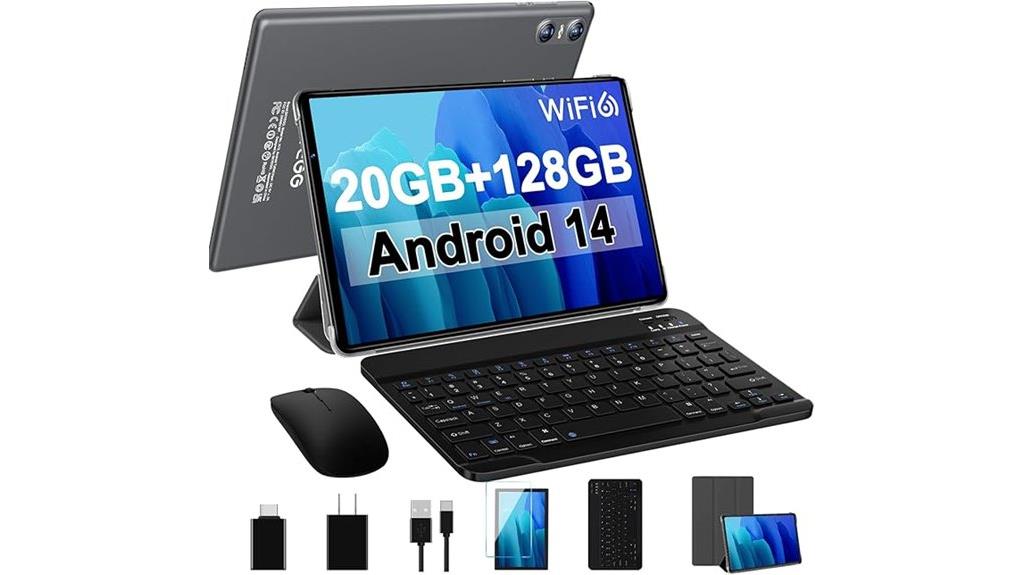 android 14 tablet with accessories
