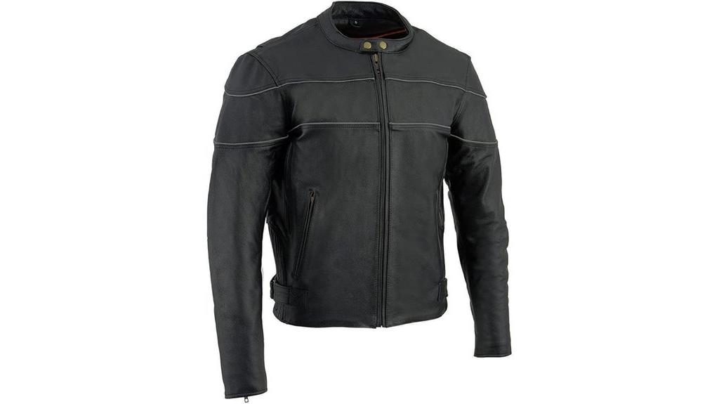 black leather motorcycle jacket