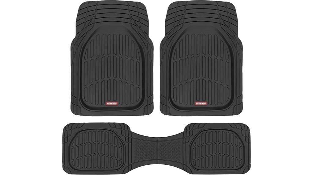 black rubber car mats