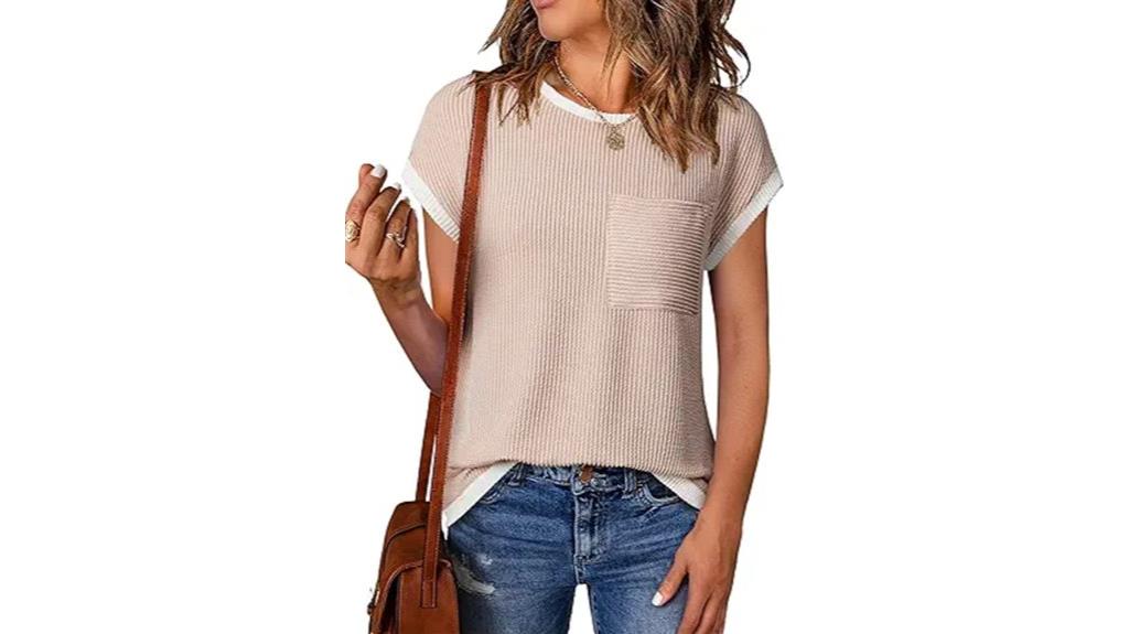 color block ribbed tee