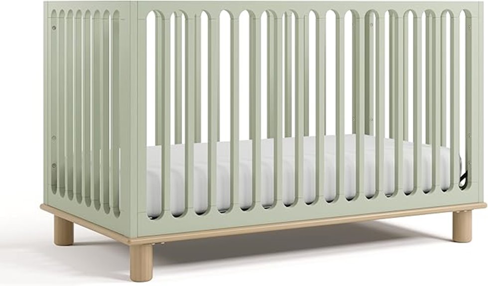 convertible crib with toddler rail