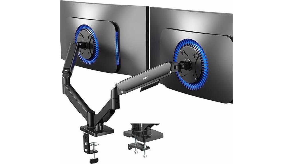 dual monitor pneumatic mount