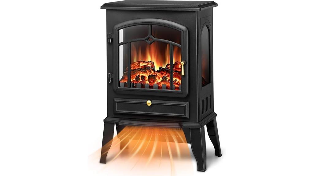 electric fireplace with flames