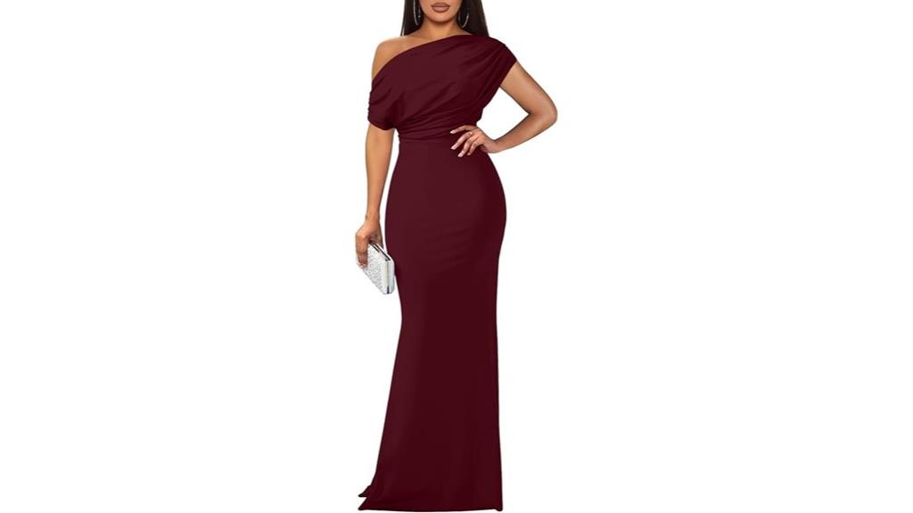 elegant off shoulder formal dress