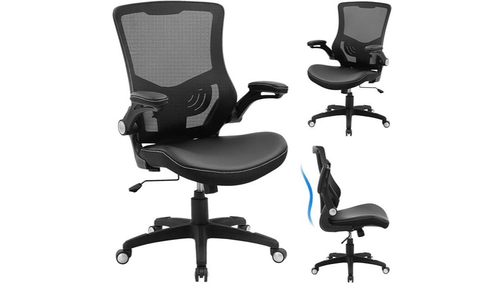 ergonomic lumbar flip arms