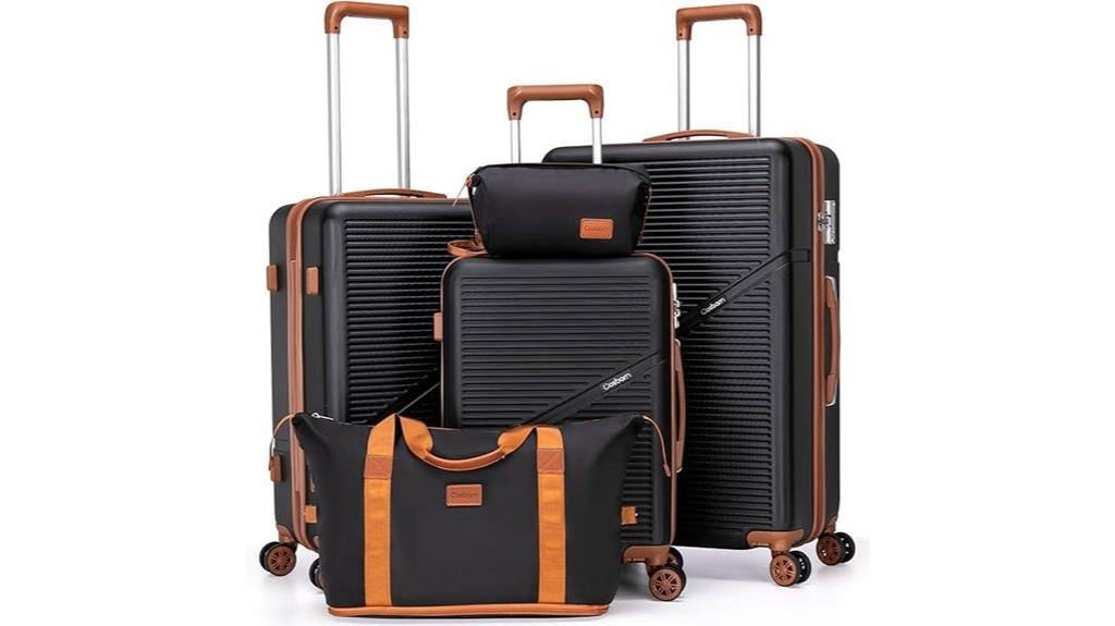 five piece hardshell luggage
