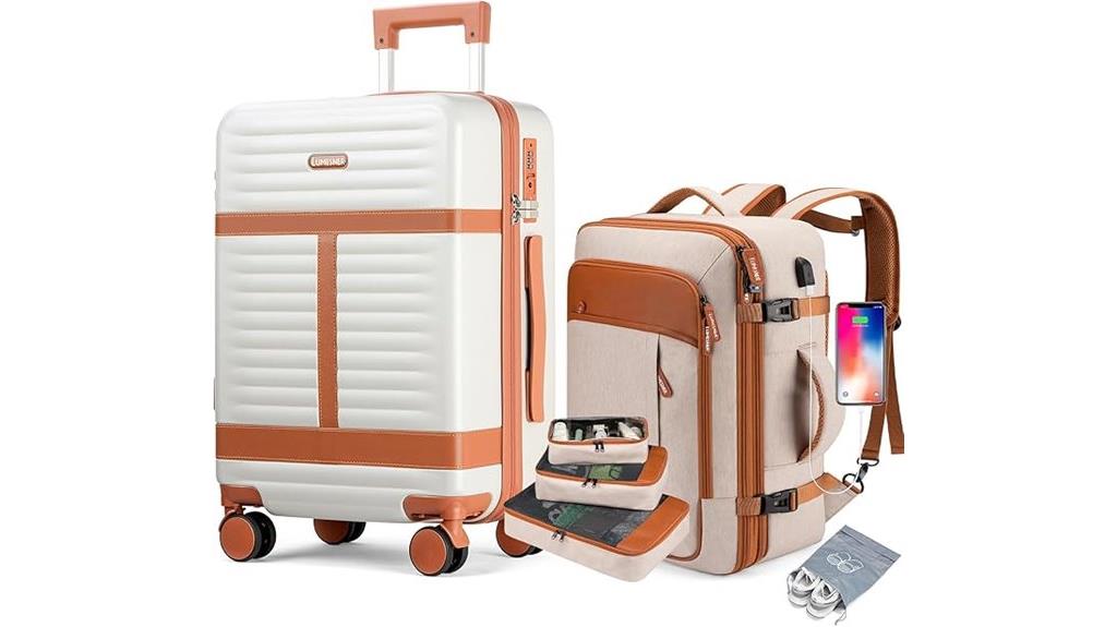 five piece luggage set