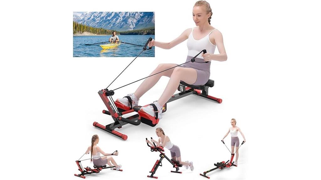 foldable rowing machine with monitor