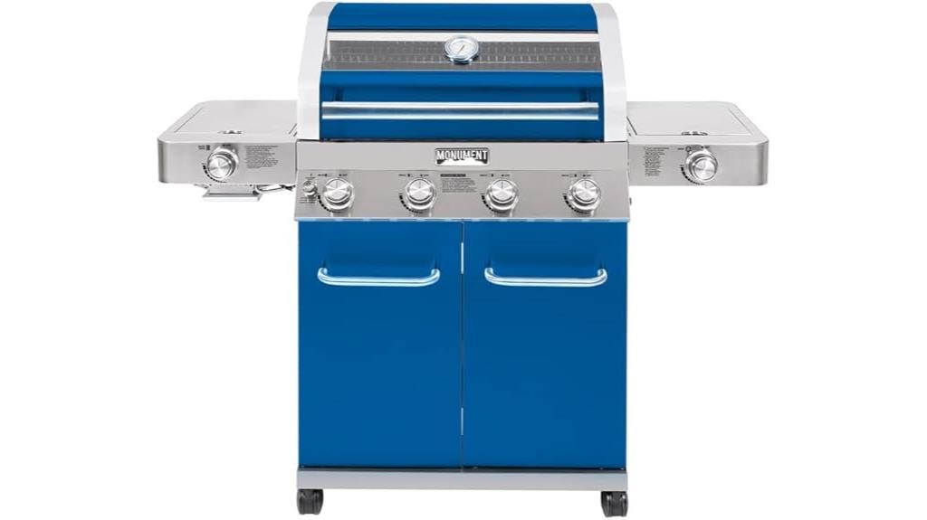 four burner stainless steel grill