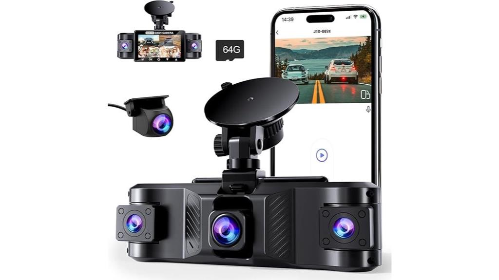 four channel wide angle dash cam