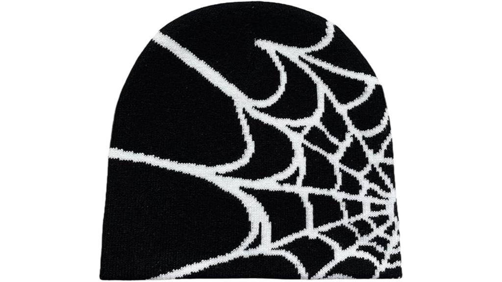 gothic spider knit hat