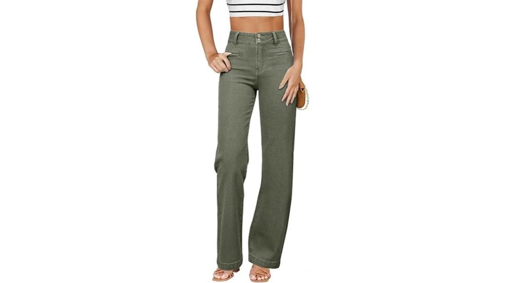 high waisted straight leg jeans