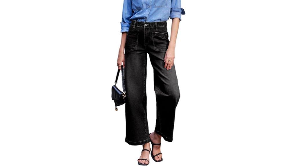 high waisted wide leg jeans