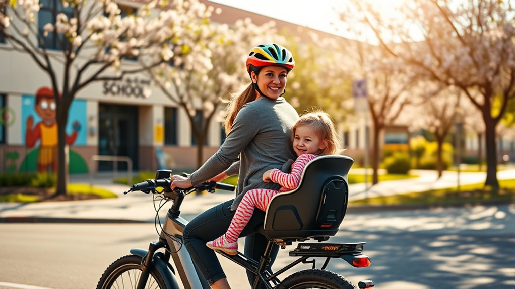kids school drop off biking