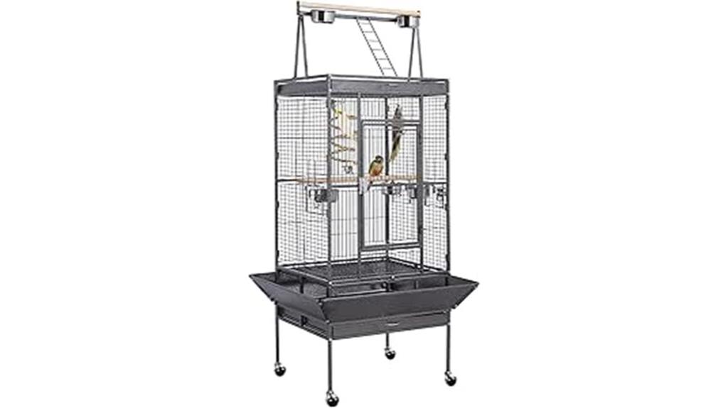 large 69 inch wrought iron birdcage