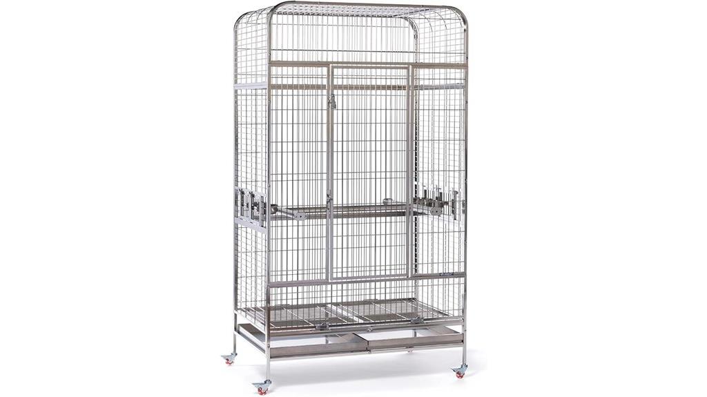 large stainless bird cage