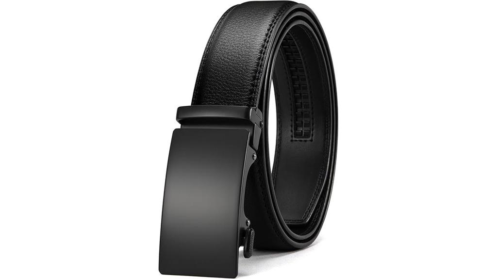 leather ratchet dress belt