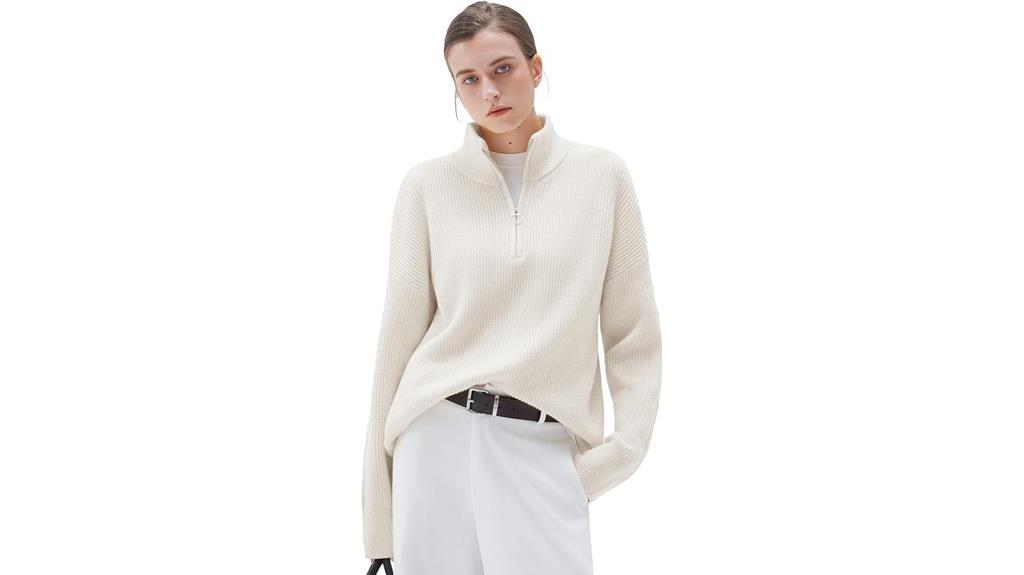 luxurious cashmere quarter zip