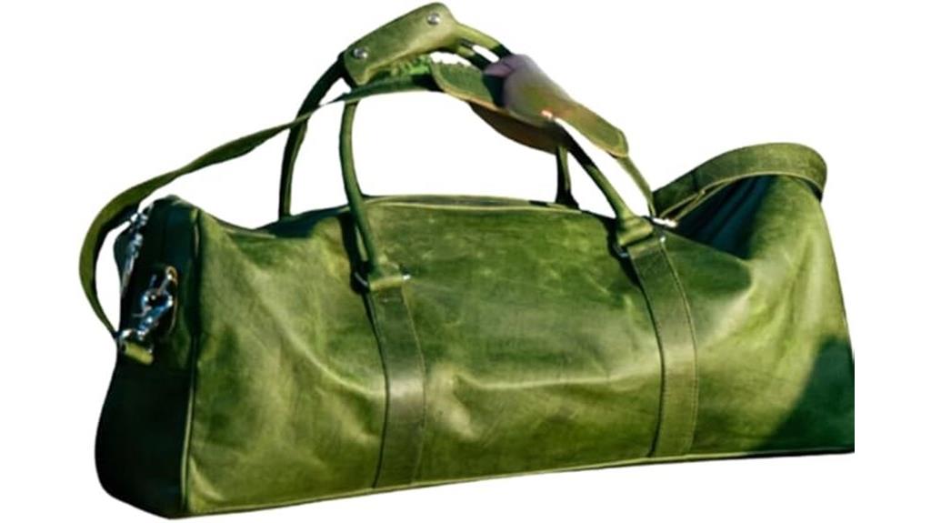 luxury leather weekender bag