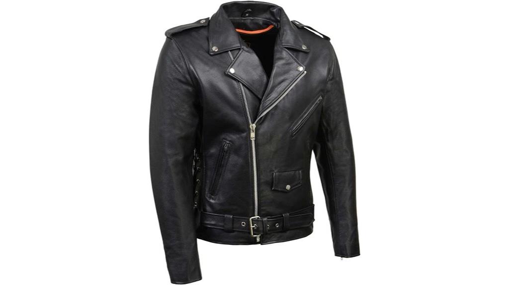 men s classic leather motorcycle jacket