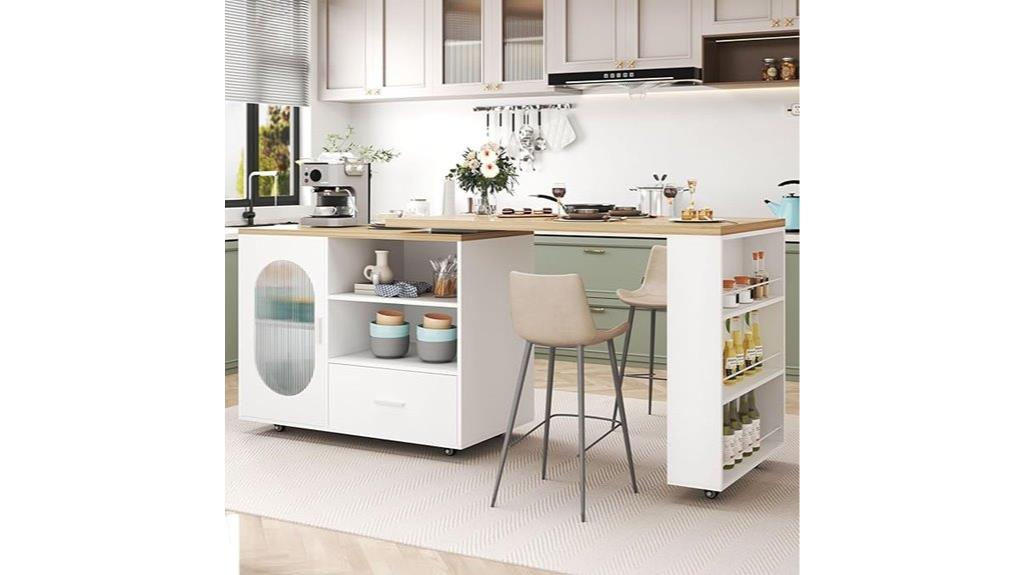 mobile kitchen island with storage