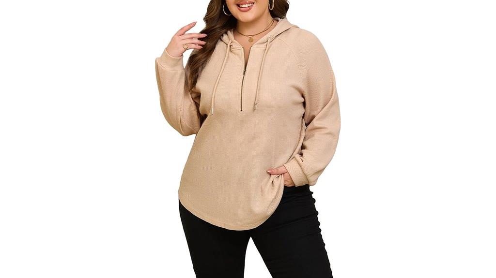 plus size waffle sweatshirts