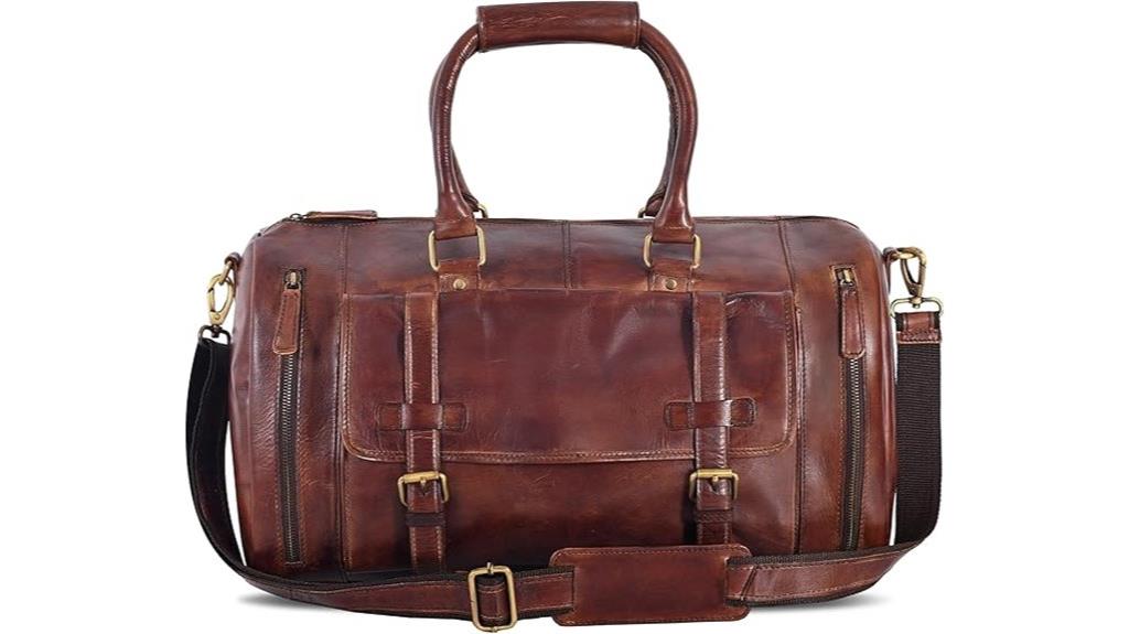 premium men s leather duffle