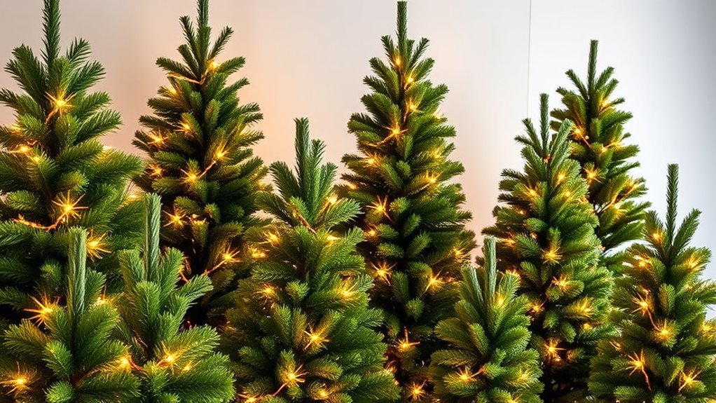 realistic pre lit christmas trees